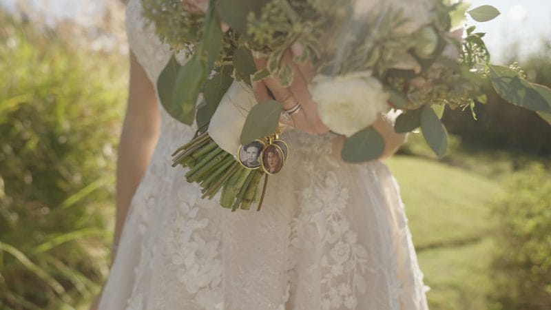 Close up of a brides bouquet